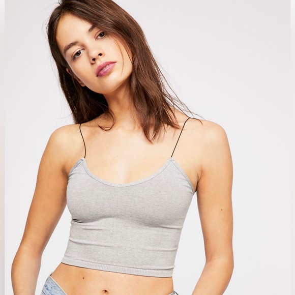 Free Shipping!!! Skinny Strap Seamless Brami in Heather Grey - Picture 1 of 10